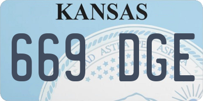 KS license plate 669DGE