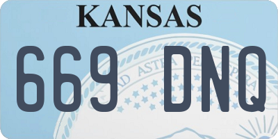 KS license plate 669DNQ