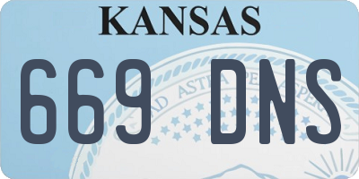 KS license plate 669DNS