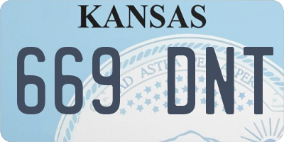 KS license plate 669DNT