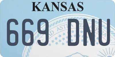 KS license plate 669DNU