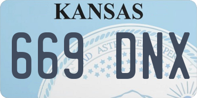 KS license plate 669DNX