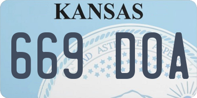 KS license plate 669DOA