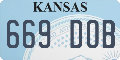 KS license plate 669DOB