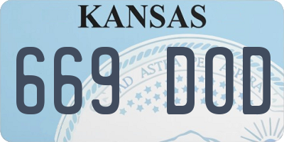 KS license plate 669DOD
