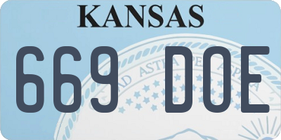 KS license plate 669DOE