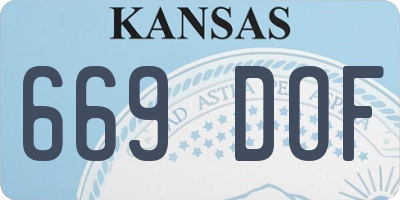 KS license plate 669DOF