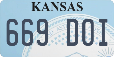 KS license plate 669DOI