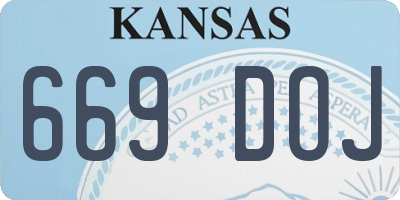 KS license plate 669DOJ