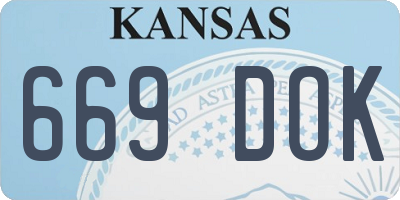 KS license plate 669DOK
