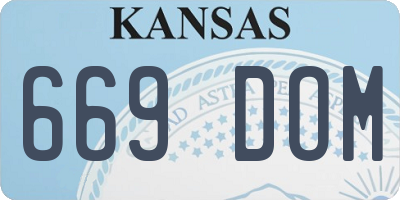 KS license plate 669DOM