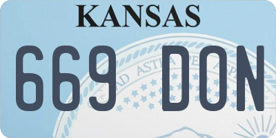 KS license plate 669DON