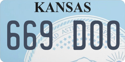 KS license plate 669DOO