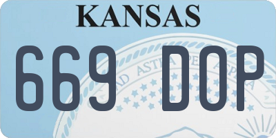 KS license plate 669DOP