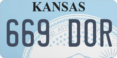 KS license plate 669DOR