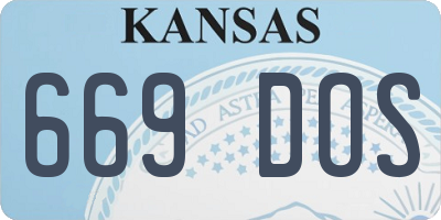 KS license plate 669DOS