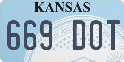 KS license plate 669DOT