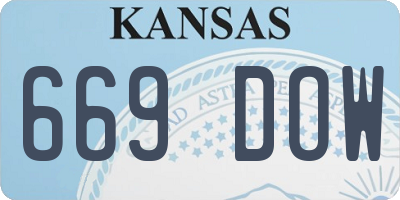 KS license plate 669DOW