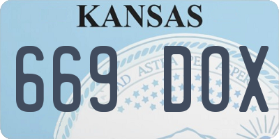 KS license plate 669DOX