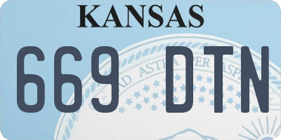 KS license plate 669DTN
