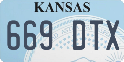 KS license plate 669DTX