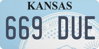KS license plate 669DUE