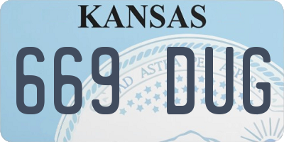 KS license plate 669DUG