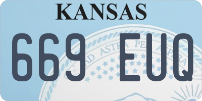 KS license plate 669EUQ