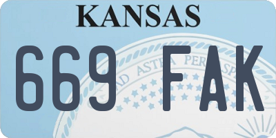 KS license plate 669FAK