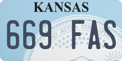 KS license plate 669FAS