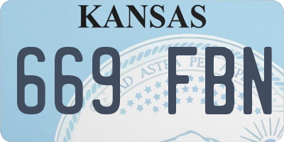 KS license plate 669FBN