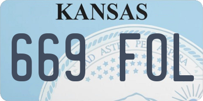KS license plate 669FOL