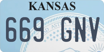 KS license plate 669GNV