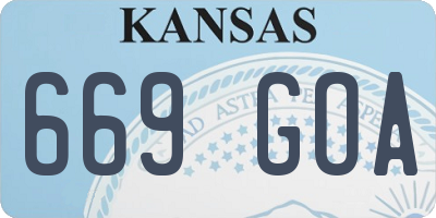KS license plate 669GOA
