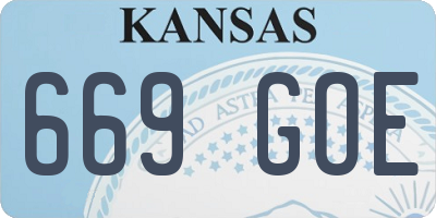KS license plate 669GOE