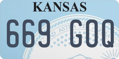 KS license plate 669GOQ