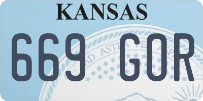 KS license plate 669GOR