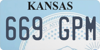 KS license plate 669GPM