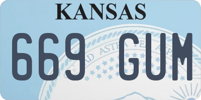 KS license plate 669GUM