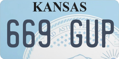 KS license plate 669GUP