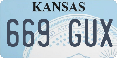 KS license plate 669GUX