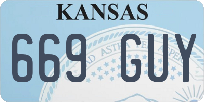 KS license plate 669GUY