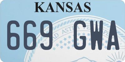 KS license plate 669GWA