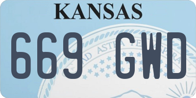 KS license plate 669GWD