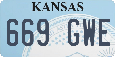 KS license plate 669GWE