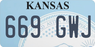 KS license plate 669GWJ