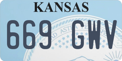 KS license plate 669GWV