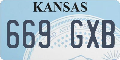 KS license plate 669GXB