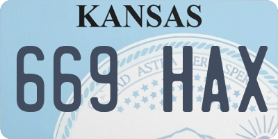 KS license plate 669HAX