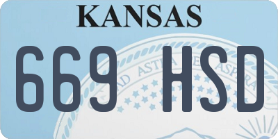 KS license plate 669HSD